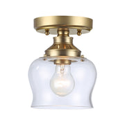 Golden - 3610-SF BCB-CLR - One Light Semi-Flush Mount - Daphne - Brushed Champagne Brass