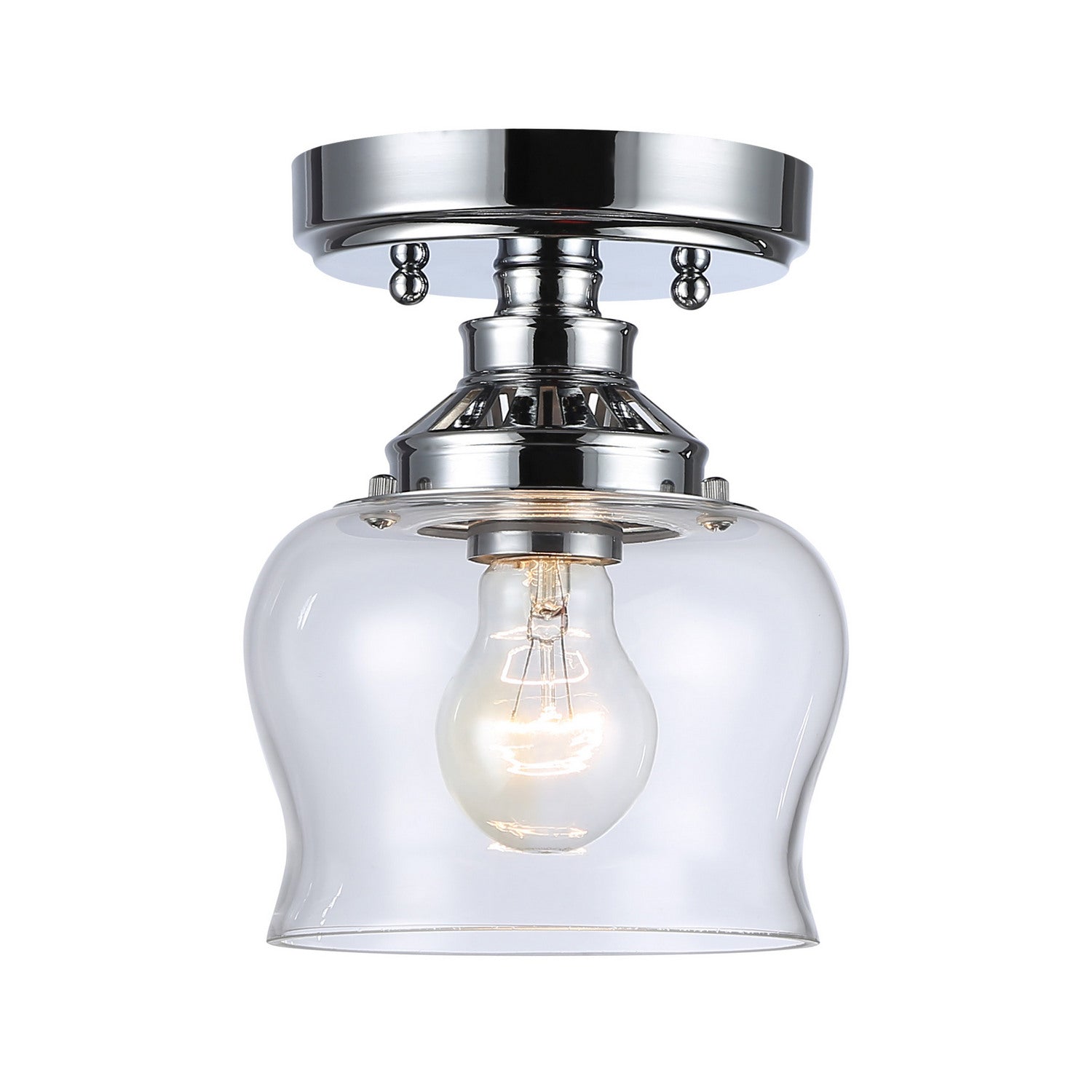 Golden - 3610-SF CH-CLR - One Light Semi-Flush Mount - Daphne - Chrome