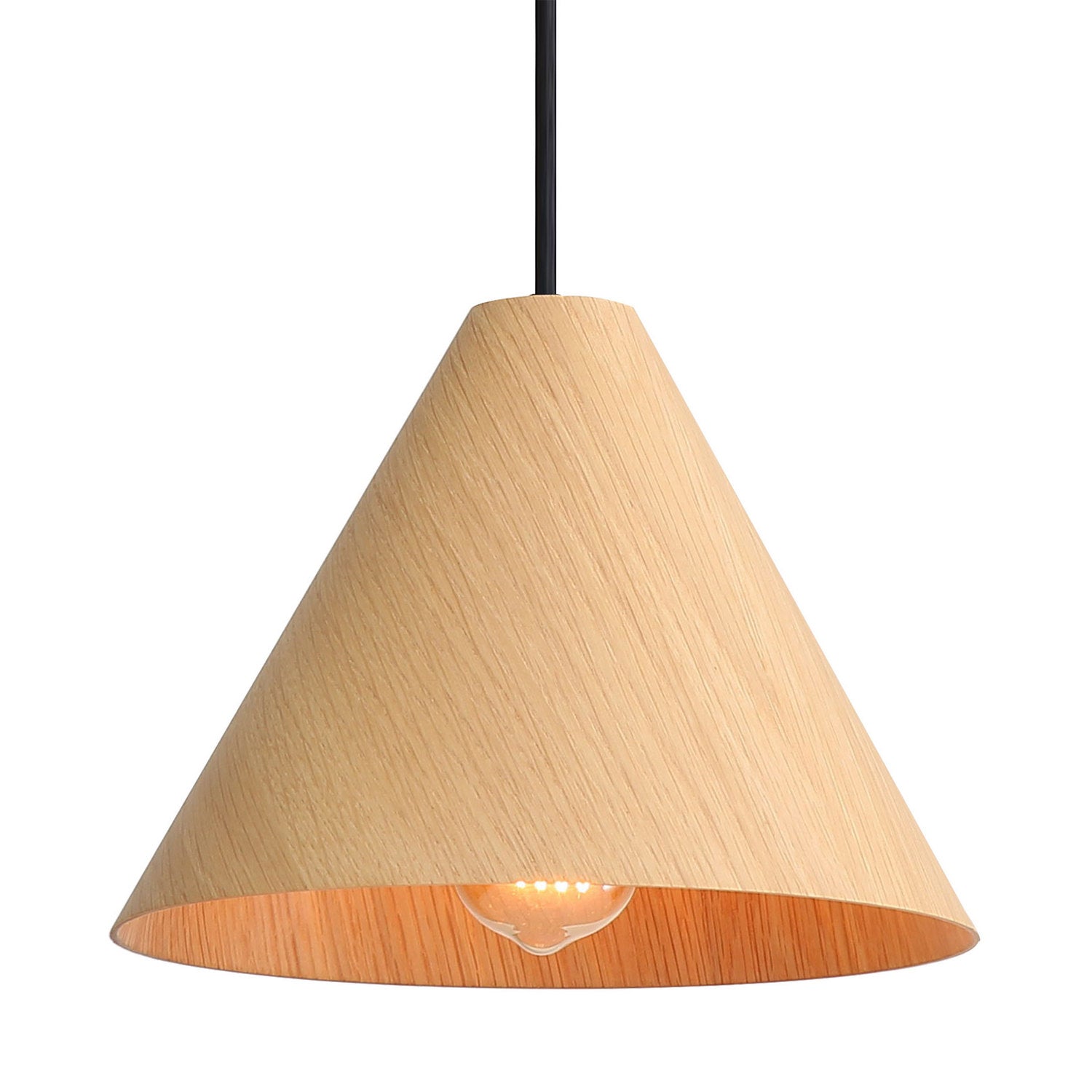 Golden - 3988-10 LWA - One Light Mini Pendant - Conique - Light Walnut