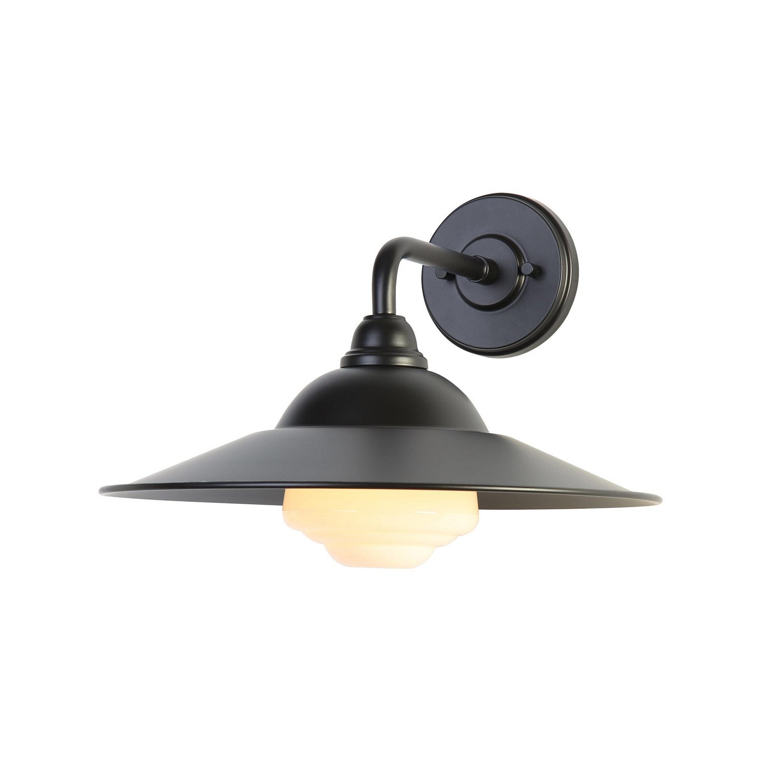 Golden - 5096-OWL15 BLK-BLK-SB - One Light Wall Sconce - Croma - Matte Black