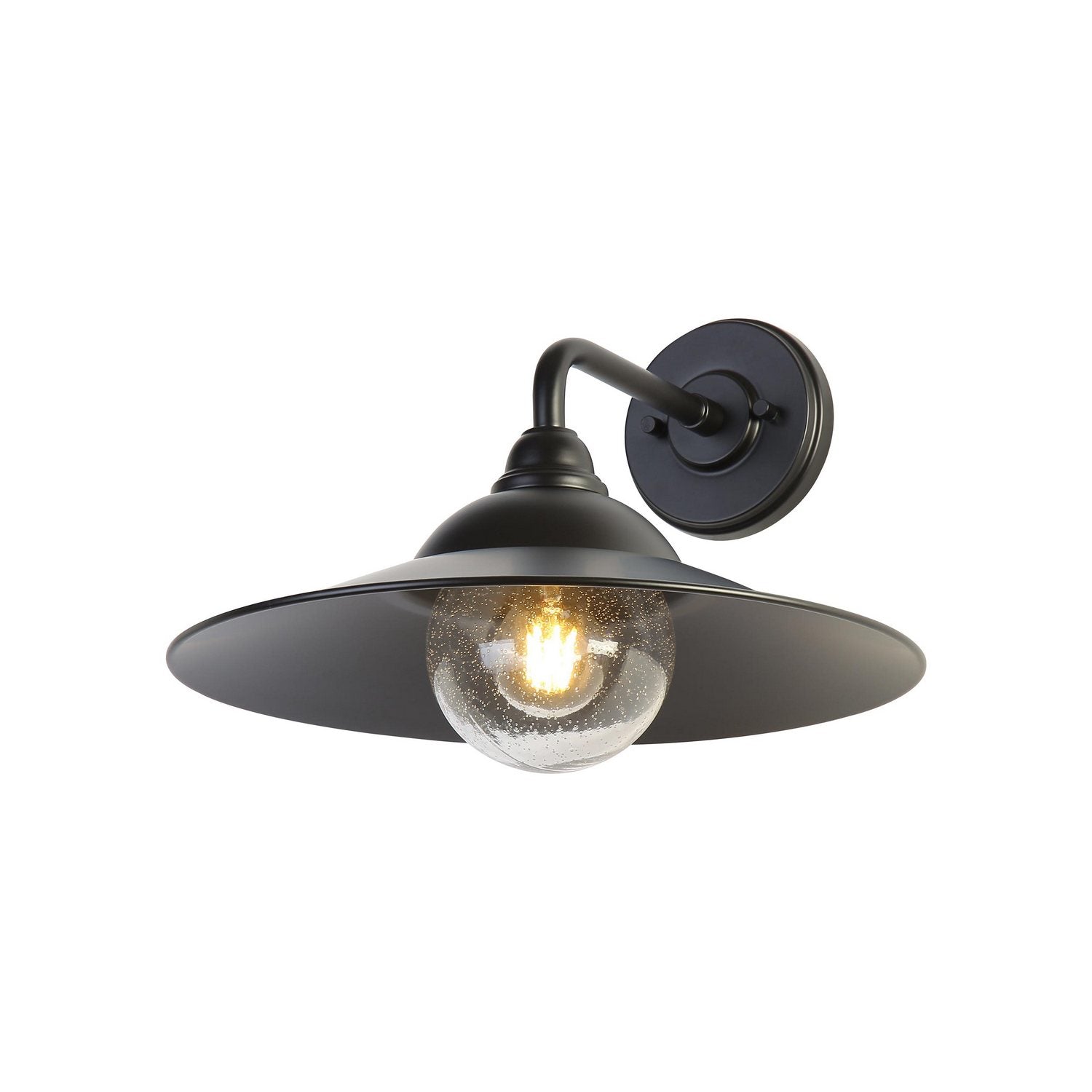 Golden - 5096-OWL15 BLK-BLK-WB - One Light Wall Sconce - Croma - Matte Black