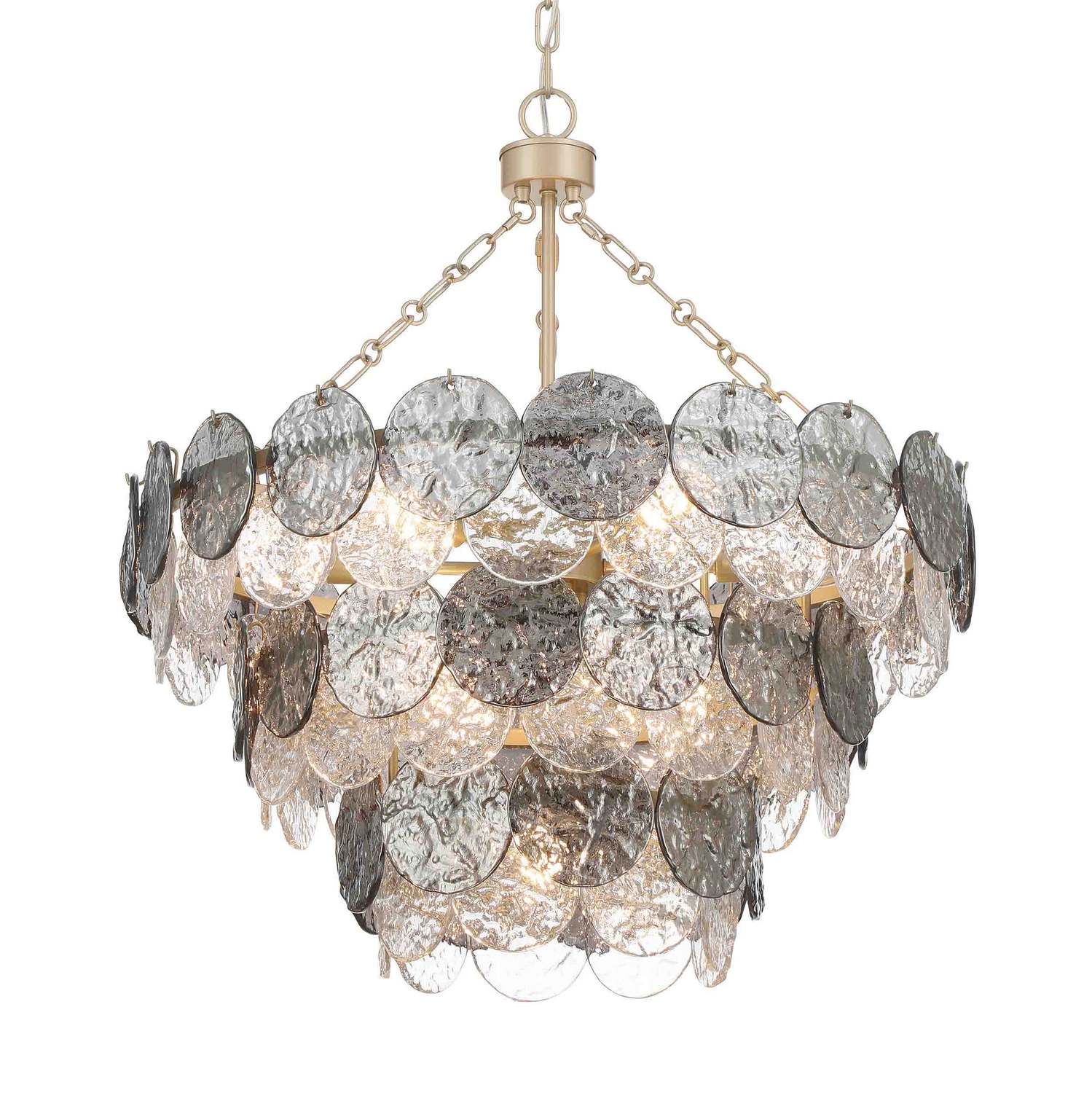 Golden - 6007-27 AGS-SPG - 11 Light Pendant - Cascada - Aegean Silver