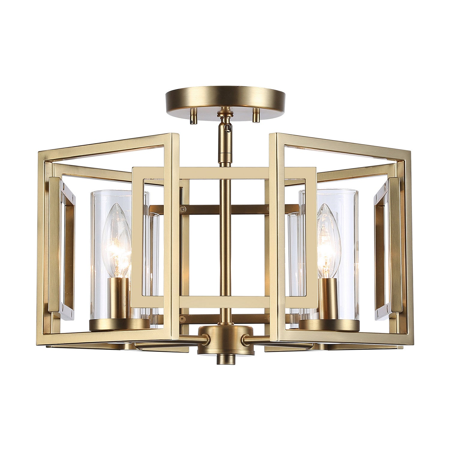 Golden - 6068-FM BCB - Four Light Flush Mount - Marco - Brushed Champagne Brass