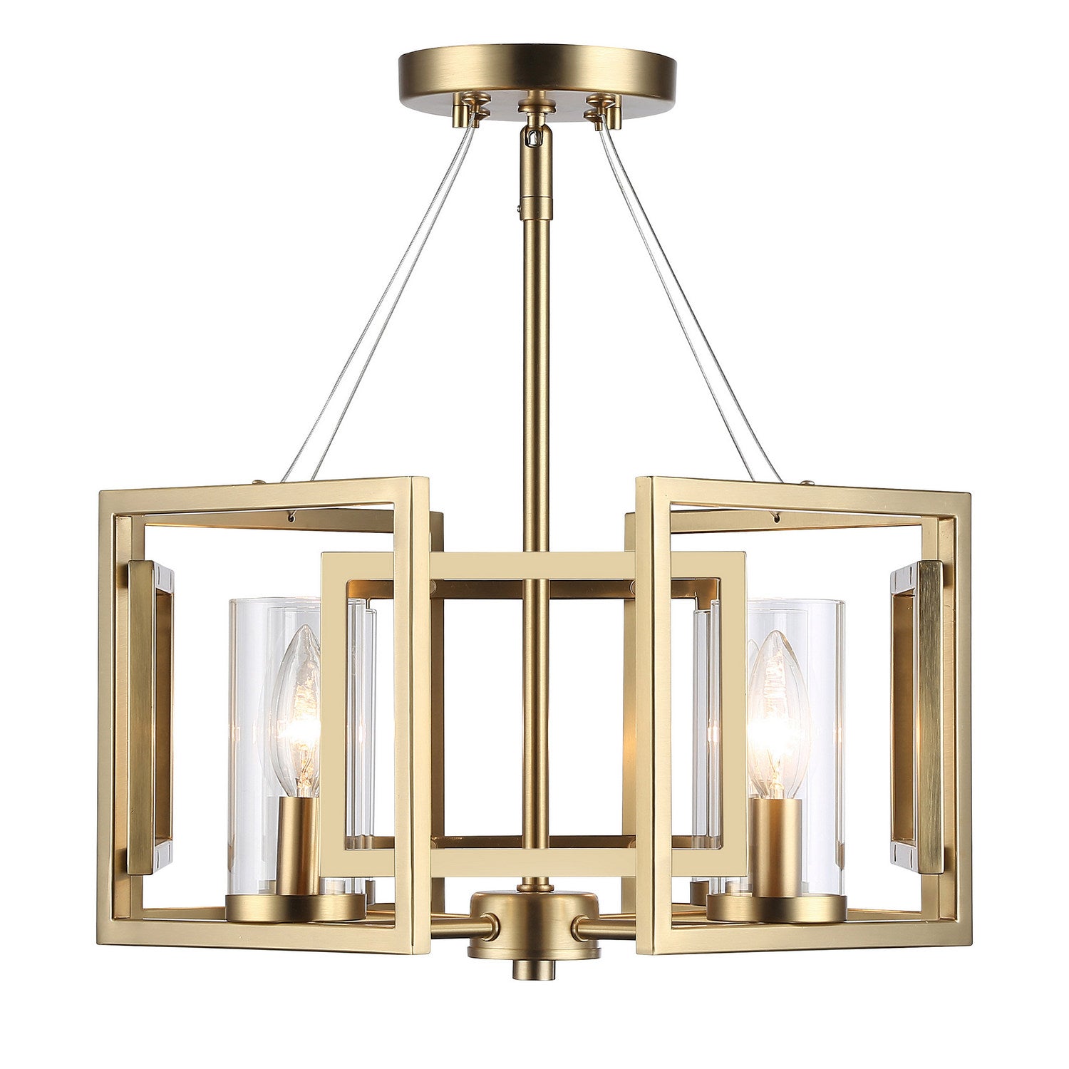 Golden - 6068-SF BCB - Four Light Semi-Flush Mount - Marco - Brushed Champagne Brass