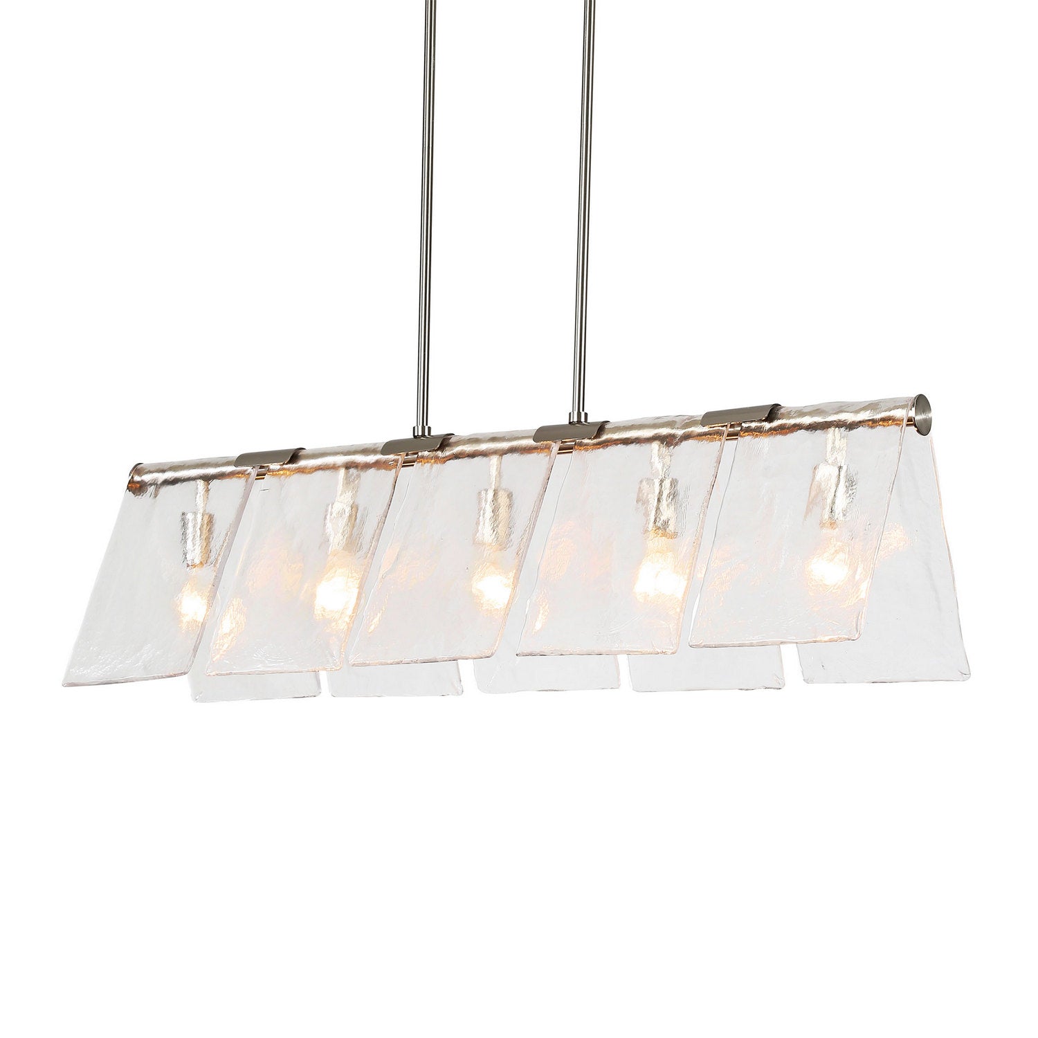 Golden - 6072-LP PW-HWG - Five Light Linear Pendant - Serenity - Pewter