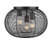 Golden - 6802-FM BLK - Three Light Flush Mount - Calypso - Matte Black