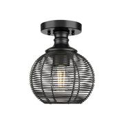 Golden - 6802-SF BLK - One Light Semi-Flush Mount - Calypso - Matte Black