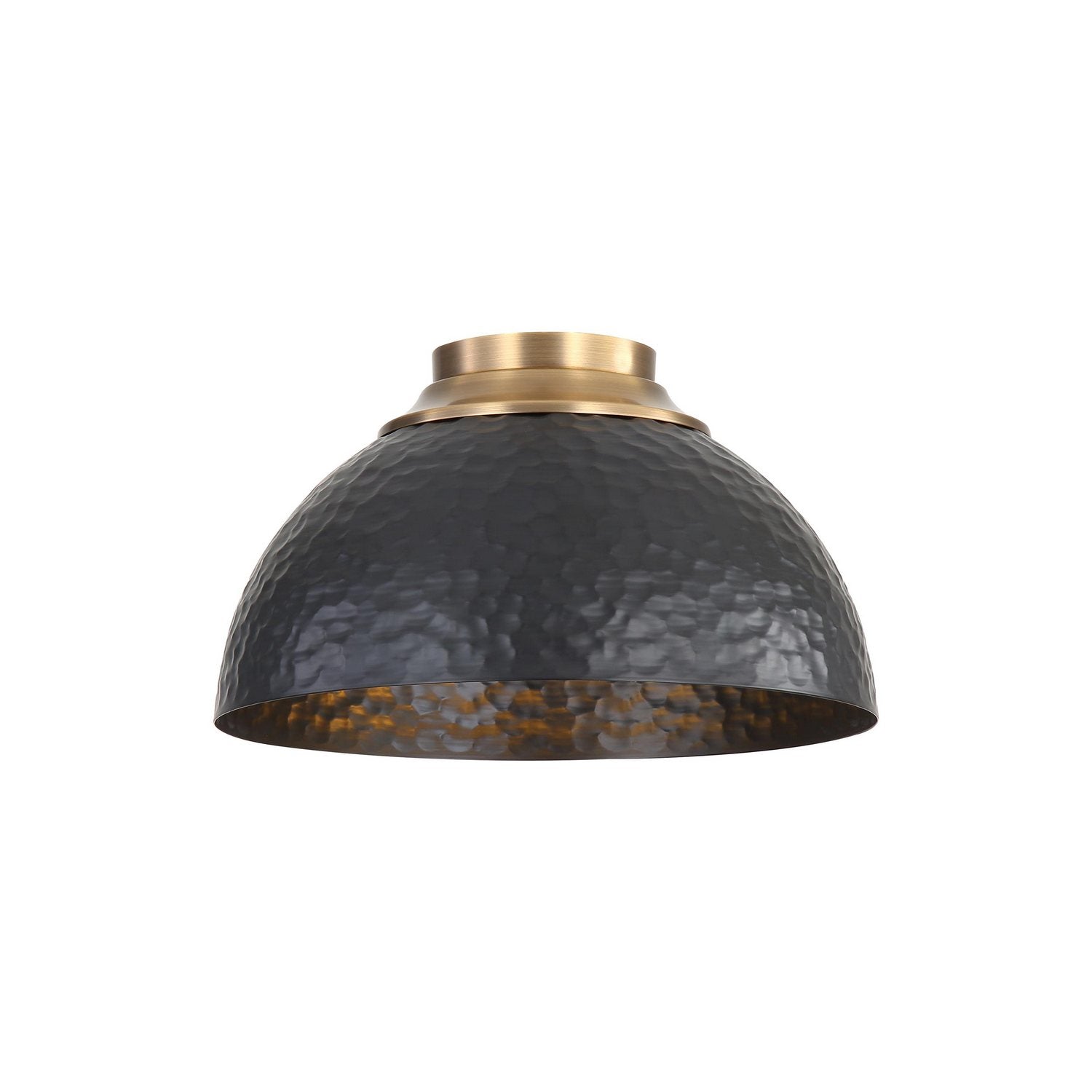 Golden - 6950-FM MBS-BLK - Three Light Flush Mount - Shepard - Modern Brass