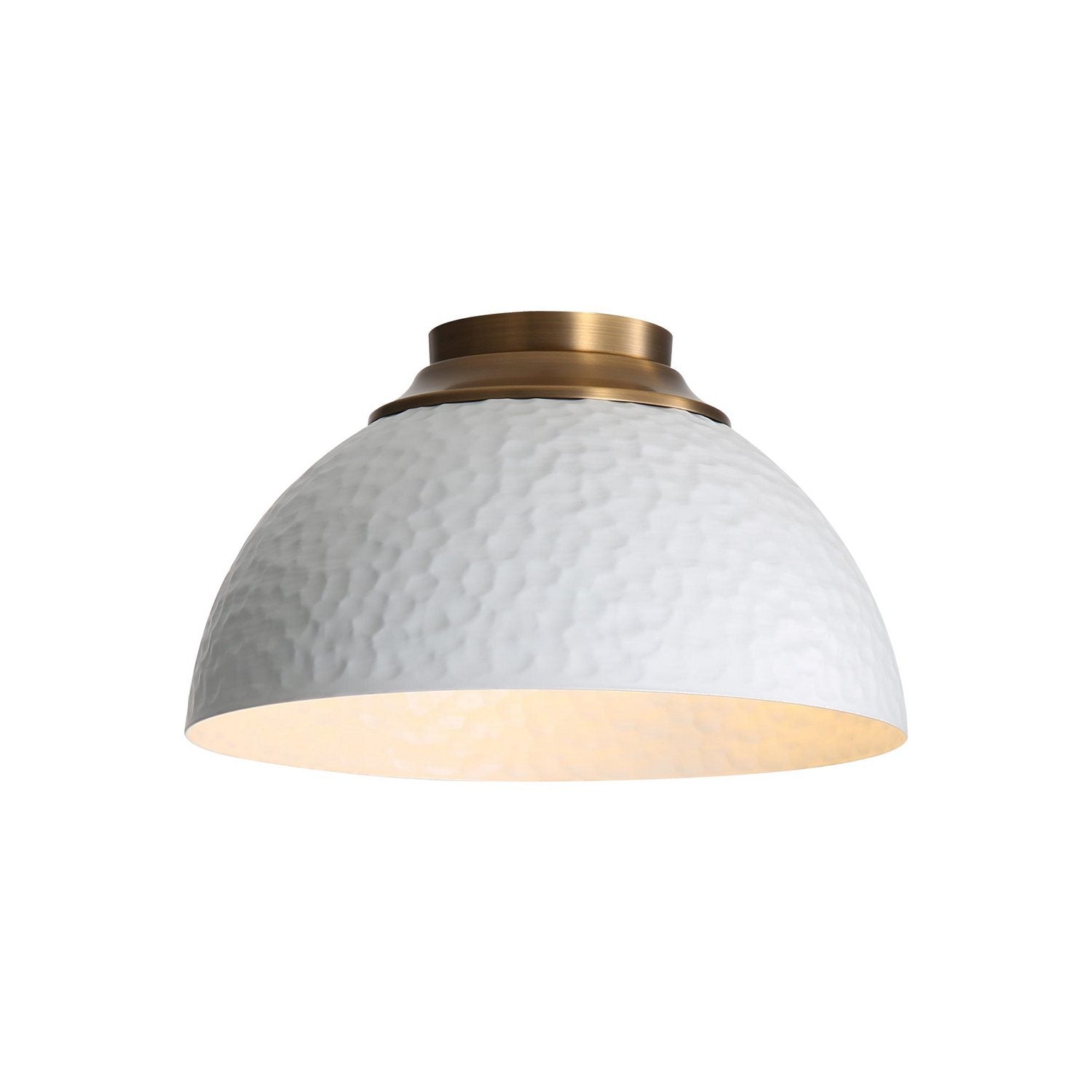 Golden - 6950-FM MBS-WHT - Three Light Flush Mount - Shepard - Modern Brass