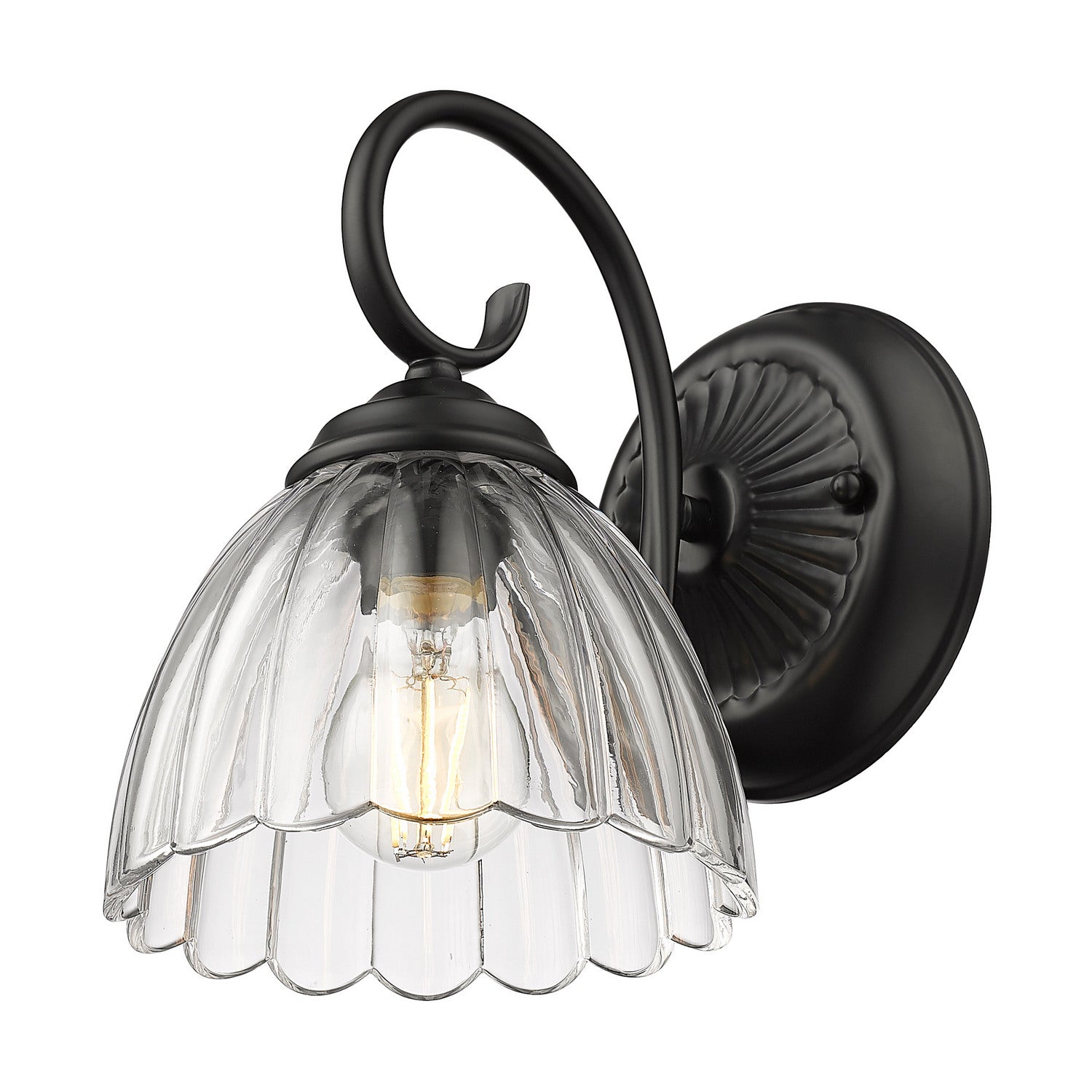 Golden - 6952-1W BLK-CLR - One Light Wall Sconce - Audra - Matte Black