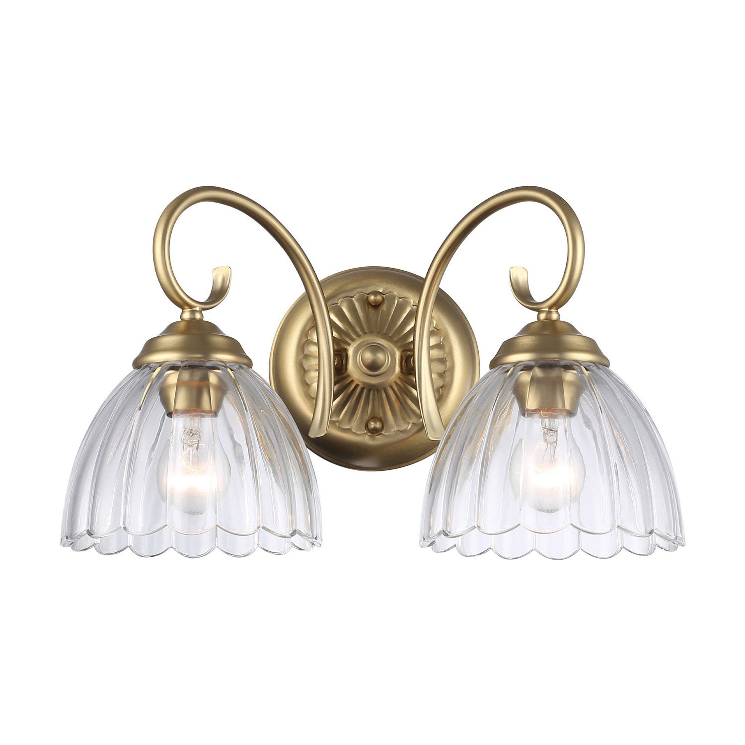 Golden - 6952-BA2 BCB-CLR - Two Light Vanity - Audra - Brushed Champagne Brass