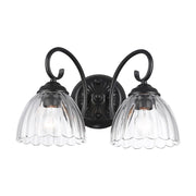 Golden - 6952-BA2 BLK-CLR - Two Light Vanity - Audra - Matte Black