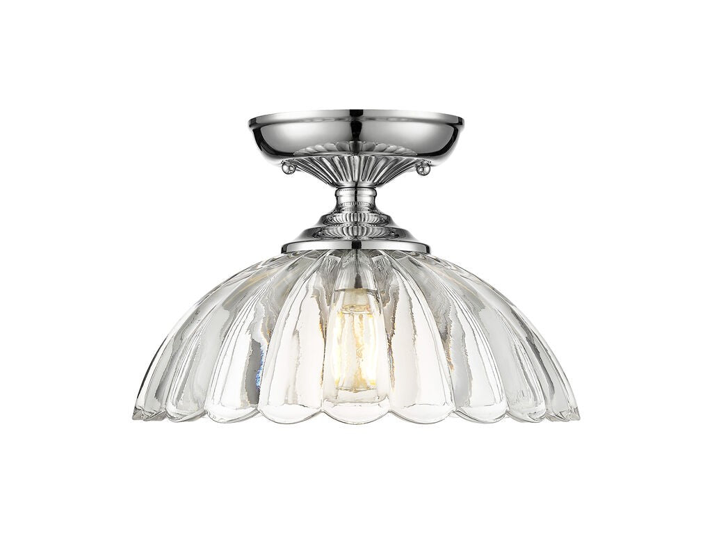 Golden - 6952-SF CH-CLR - One Light Semi-Flush Mount - Audra - Chrome