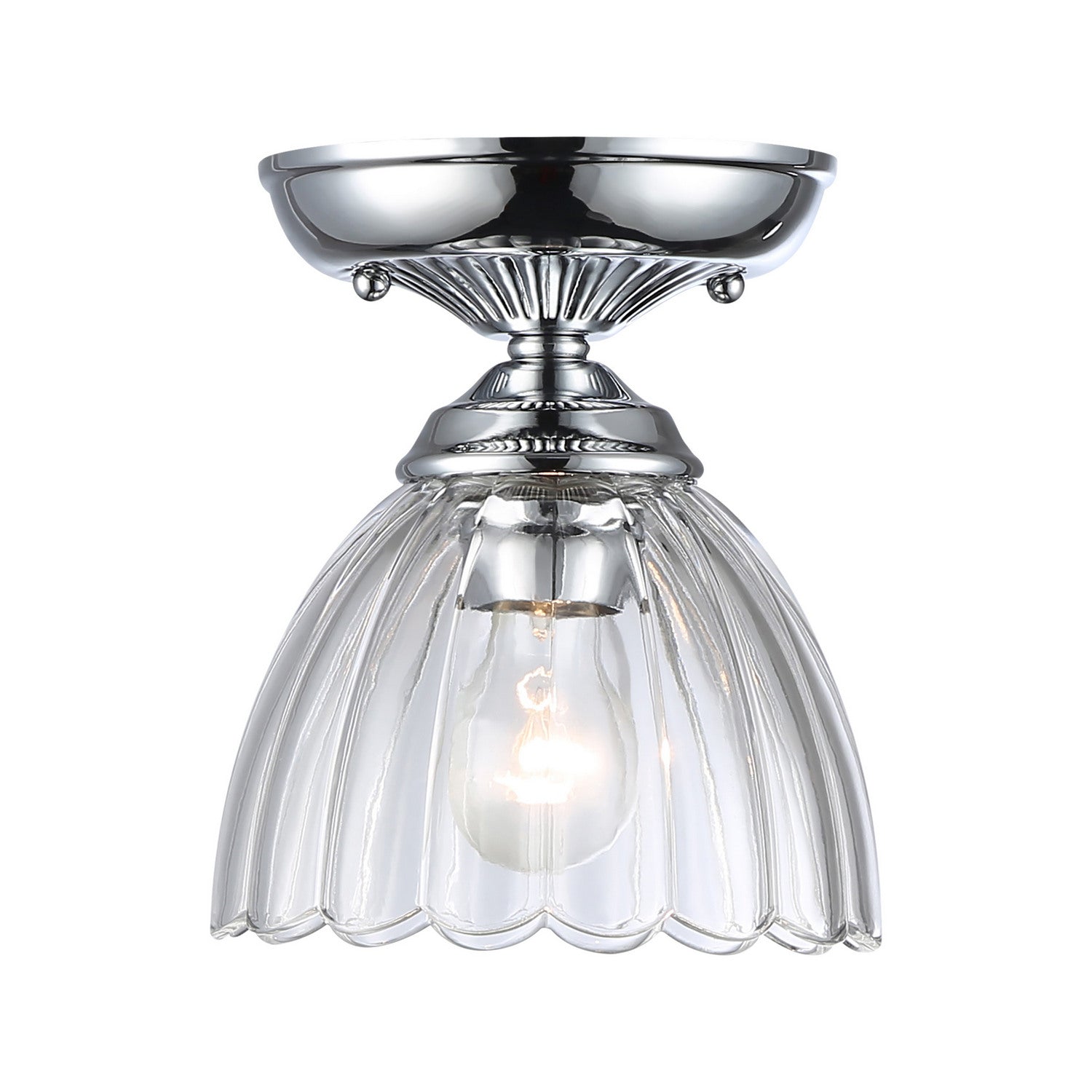 Golden - 6952-SF7 CH-CLR - One Light Semi-Flush Mount - Audra - Chrome