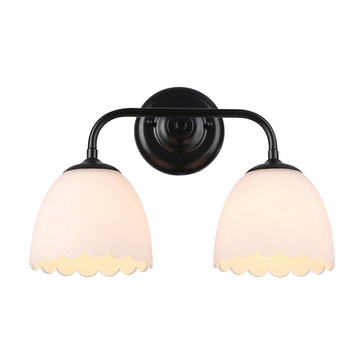 Golden - 6954-BA2 BLK-OP - Two Light Vanity - Dorinda - Matte Black