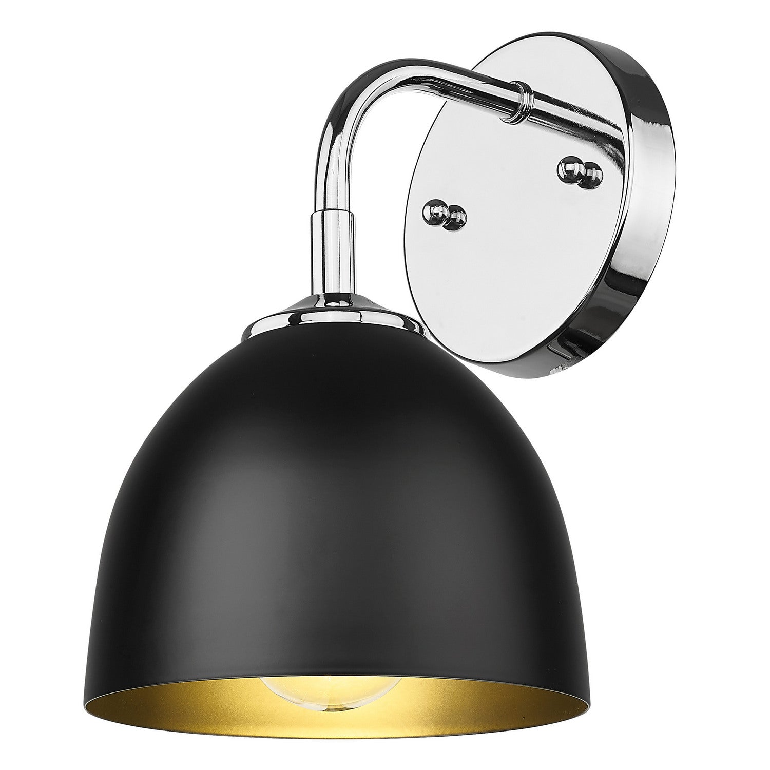 Golden - 6956-1W CH-BLK - One Light Wall Sconce - Zoey - Chrome
