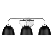 Golden - 6956-BA3 CH-BLK - Three Light Vanity - Zoey - Chrome