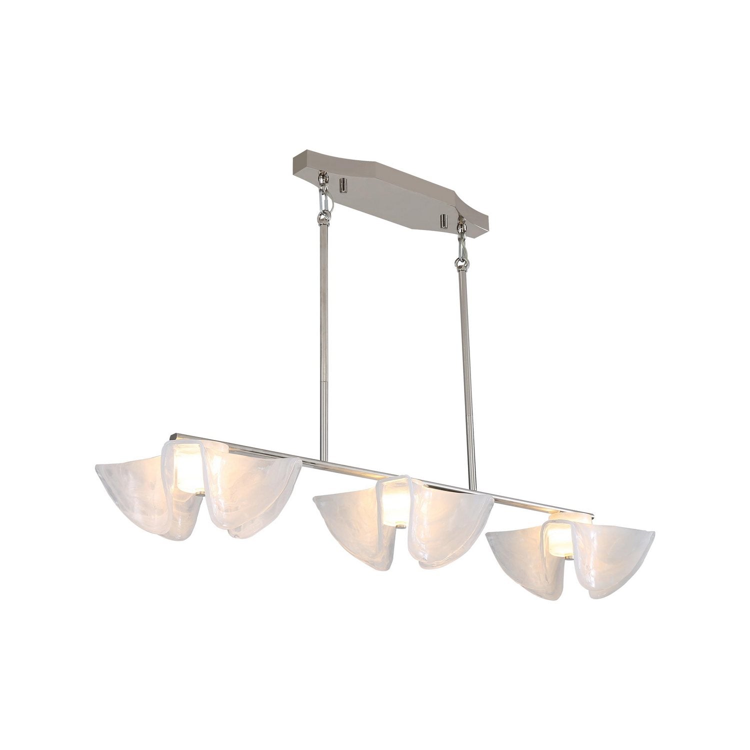 Golden - 9608-LP PN - LED Linear Pendant - Glacier - Polished Nickel