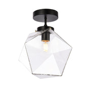 Elegant Lighting - LD2346BK - One Light Flush Mount - Lawrence - Black and Clear