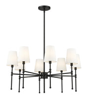 Millennium - 16108-MB - Eight Light Chandelier - Adorra - Matte Black