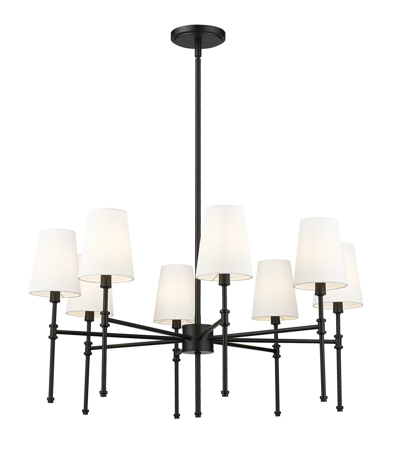 Millennium - 16108-MB - Eight Light Chandelier - Adorra - Matte Black