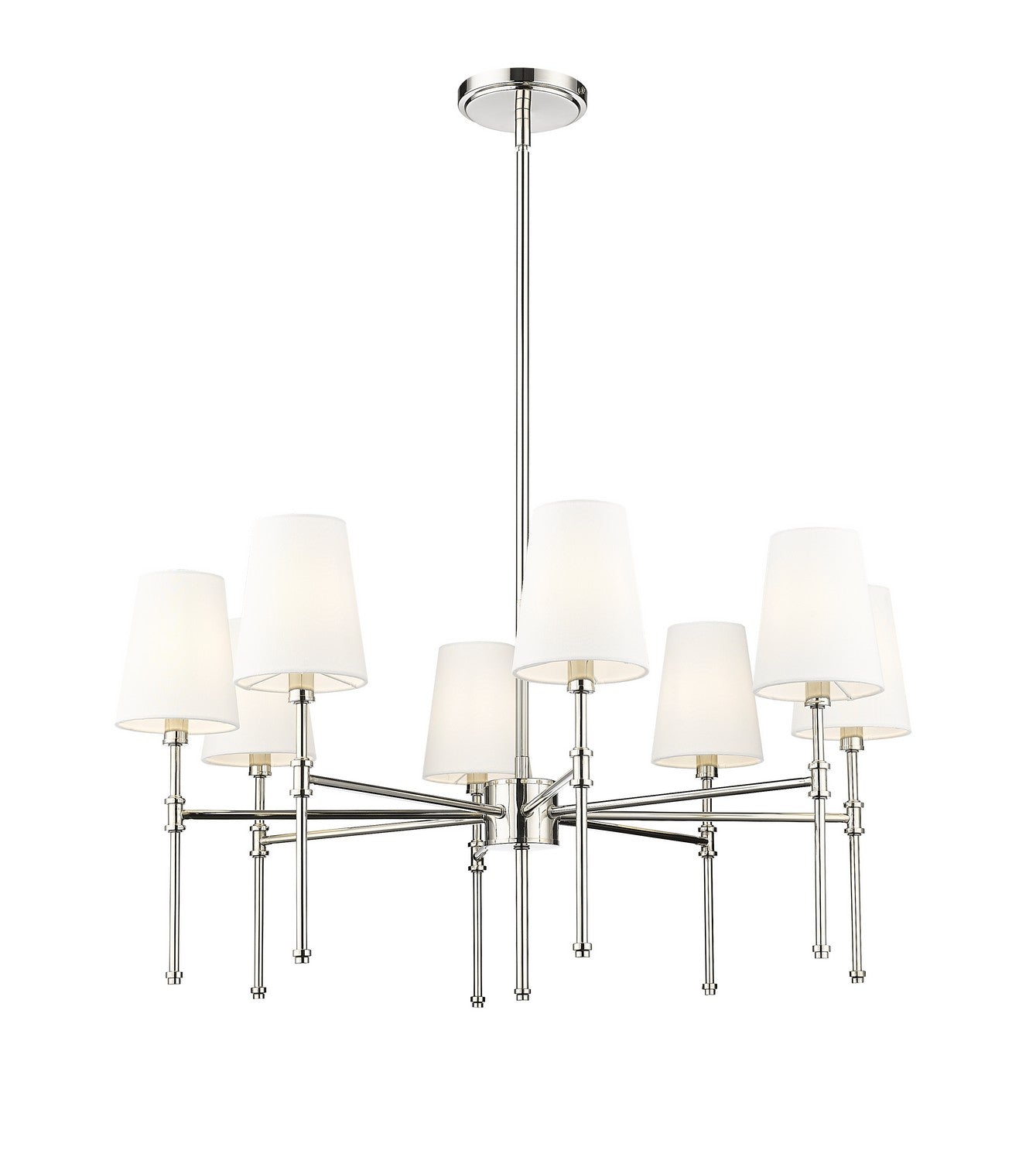 Millennium - 16108-PN - Eight Light Chandelier - Adorra - Polished Nickel
