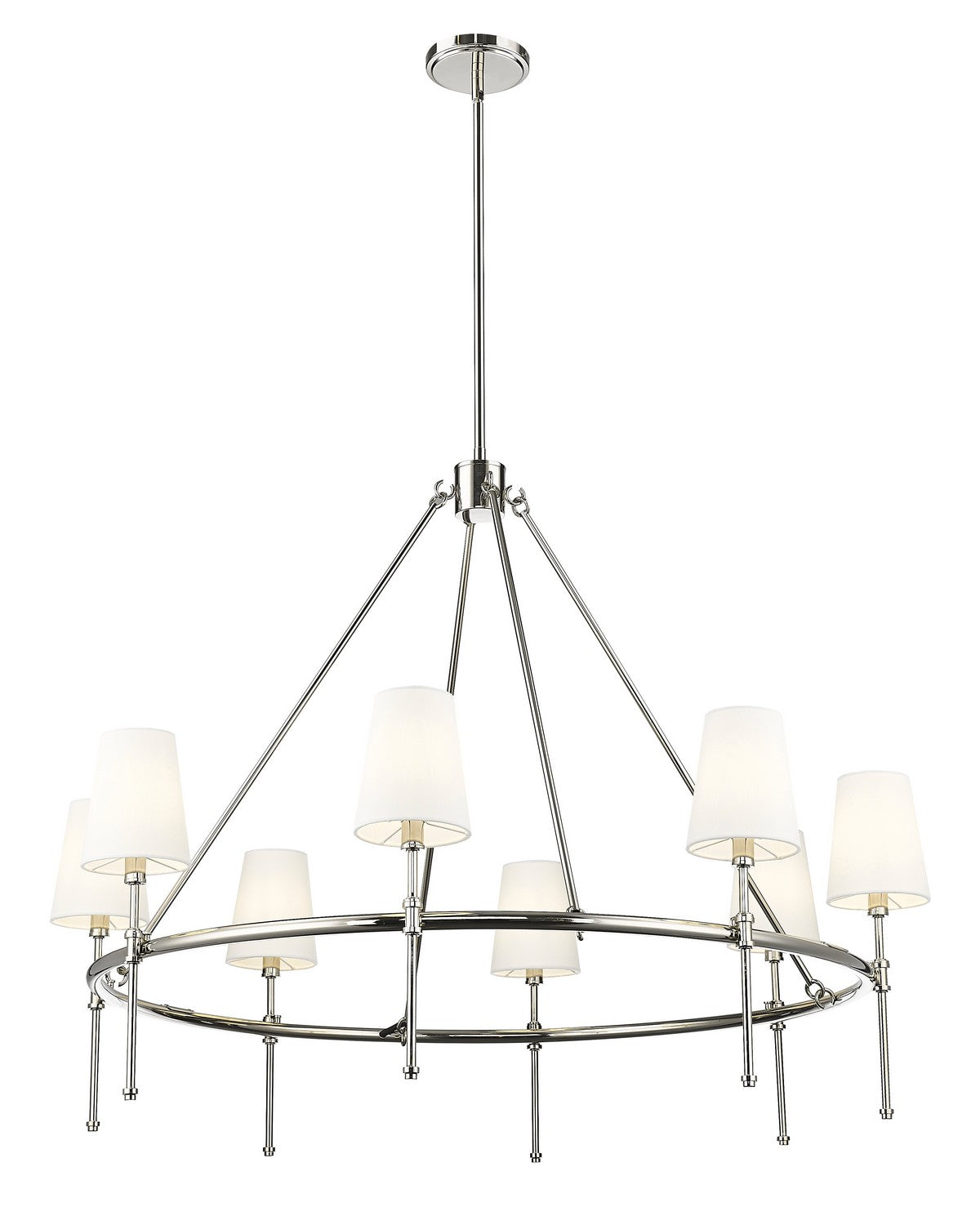 Millennium - 16608-PN - Eight Light Chandelier - Adorra - Polished Nickel