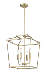 Millennium - 19004-VB - Four Light Pendant - Nellita - Vintage Brass