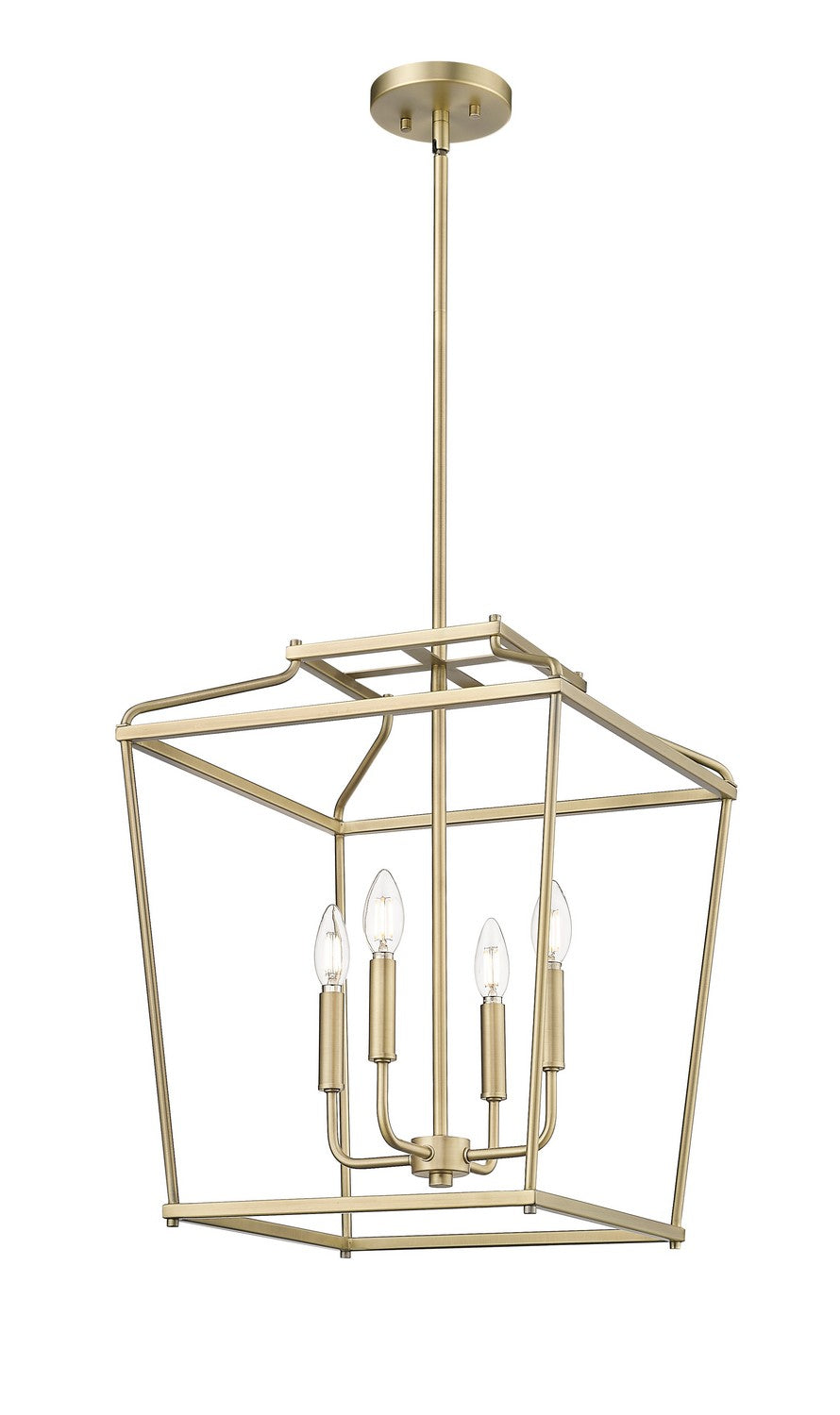 Millennium - 19004-VB - Four Light Pendant - Nellita - Vintage Brass