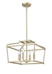 Millennium - 19104-VB - Four Light Pendant - Nellita - Vintage Brass