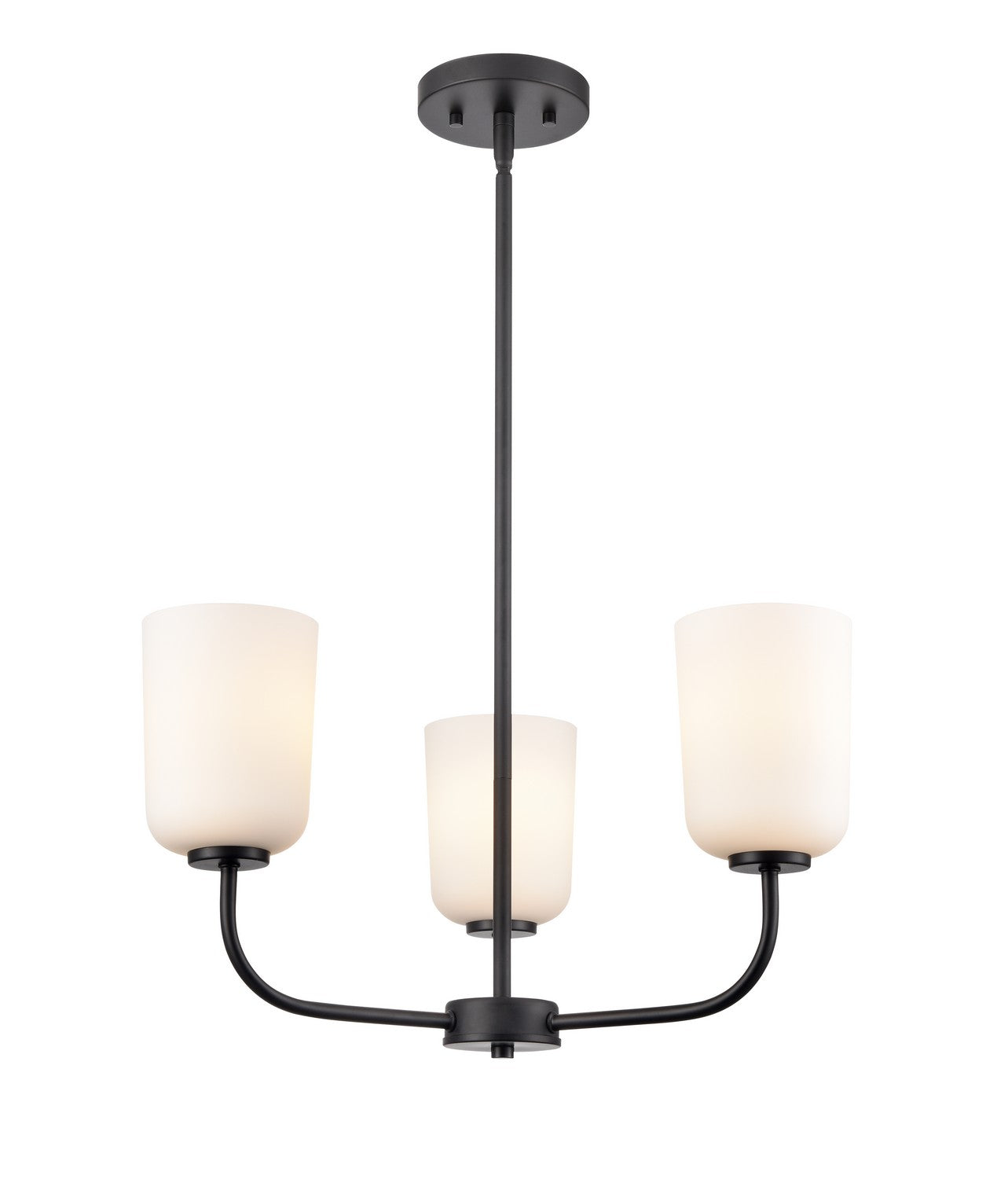 Millennium - 214003-MB - Three Light Chandelier - Laphia - Matte Black