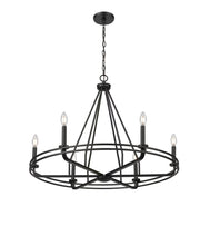 Millennium - 21606-MB - Six Light Chandelier - Jody - Matte Black