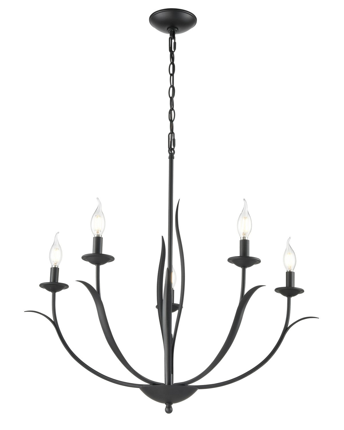 Millennium - 44105-MB - Five Light Chandelier - Charlize - Matte Black