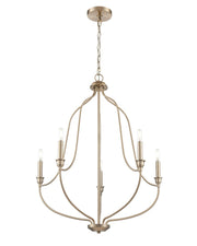 Millennium - 98005-MG - Five Light Chandelier - Senoia - Modern Gold