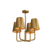 Alora - CH528423AG - Four Light Chandelier - Plisse - Aged Gold