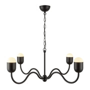 Alora - CH558439MBOP - Four Light Chandelier - Effie - Matte Black/Opal Glass
