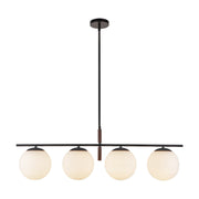 Alora - LP421437MBOP - Four Light Linear Pendant - Zuri - Matte Black/Opal Glass