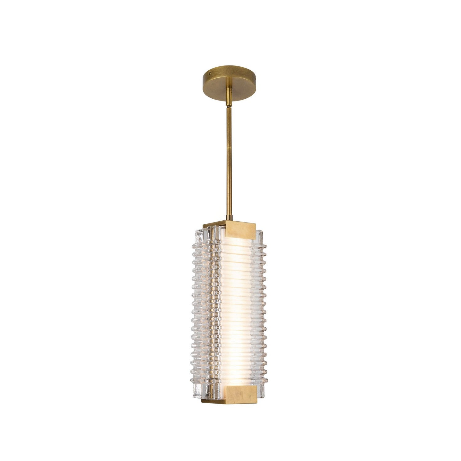 Alora - PD374316VBCR-UNV - LED Pendant - Alai - Vintage Brass/Ribbed Glass