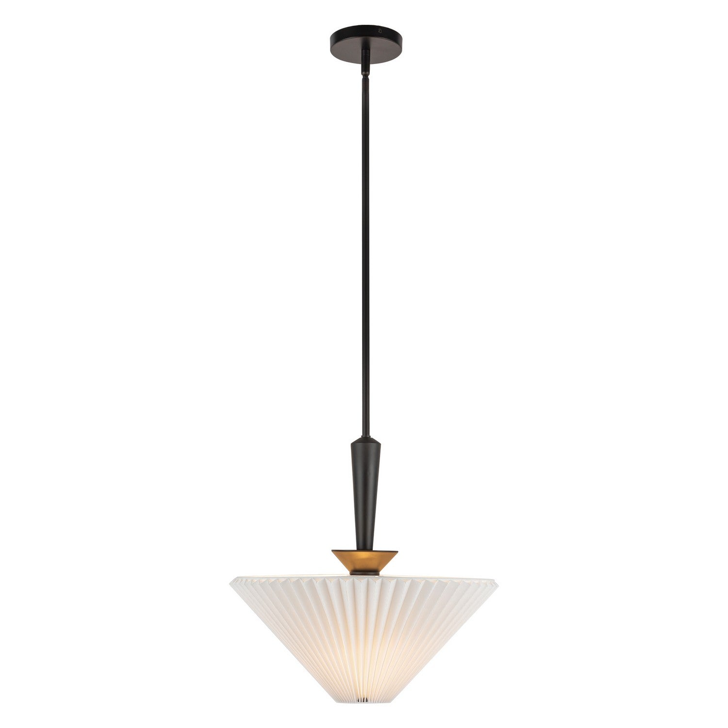 Alora - PD497016MBFW - One Light Pendant - Bridgette - Matte Black/Folded White