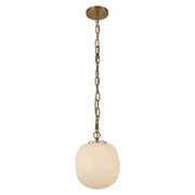 Alora - PD579112BGGR - One Light Pendant - Cherise - Brushed Gold/Glossy Ribbed Opal Glass