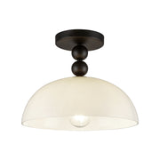 Alora - SF459012MBGO - One Light Semi-Flush Mount - Paisley - Matte Black/Glossy Opal Glass