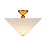 Alora - SF497016BGWL - One Light Semi-Flush Mount - Bridgette - Brushed Gold/White Linen