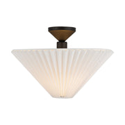 Alora - SF497016MBFW - One Light Semi-Flush Mount - Bridgette - Matte Black/Folded White