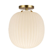 Alora - SF579112BGGR - One Light Semi-Flush Mount - Cherise - Brushed Gold/Glossy Ribbed Opal Glass