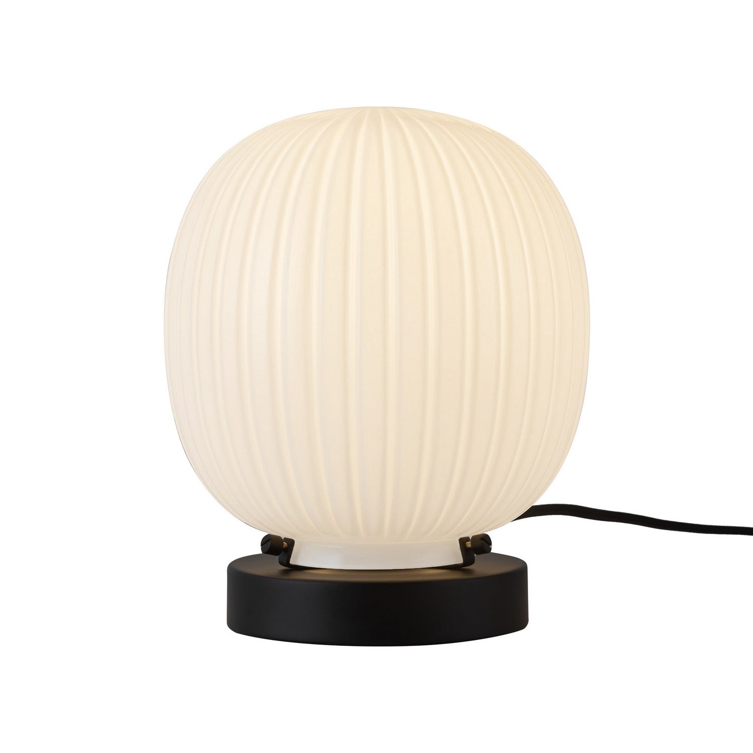 Alora - TL579107MBGR - One Light Table Lamp - Cherise - Matte Black/Glossy Ribbed Opal Glass