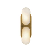 Alora - WV357214VBAR - Two Light Wall Vanity - Odin - Vintage Brass/Alabaster