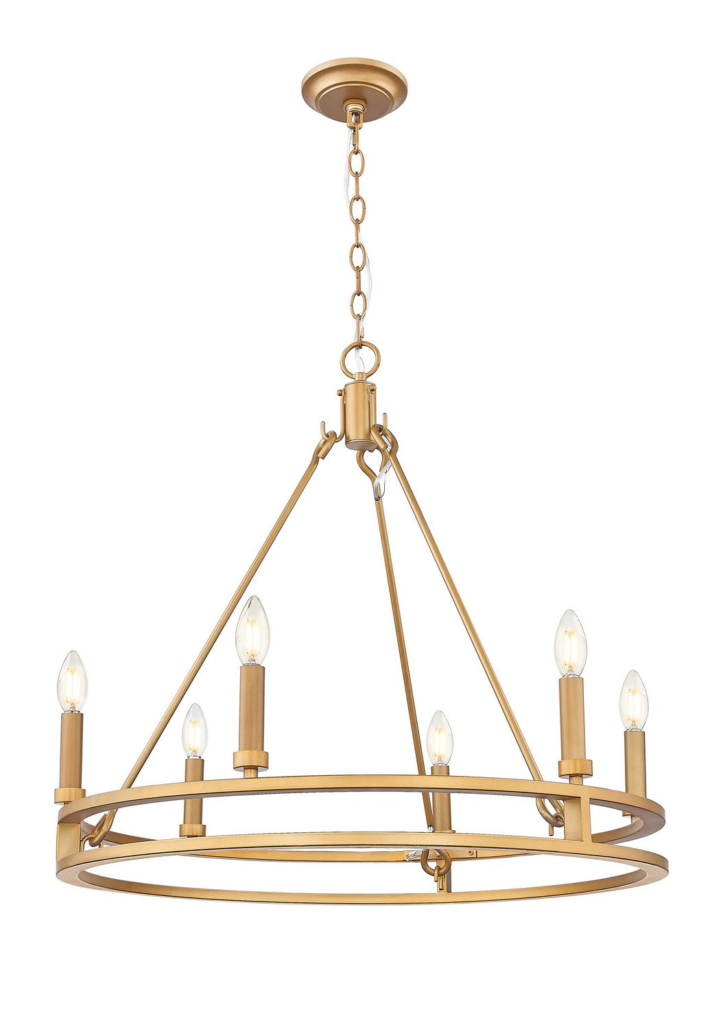Z-Lite - 4005-6SBR - Six Light Chandelier - Dennison - Signature Brass