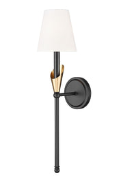 Z-Lite - 4014-1SA-MB-MGLD - One Light Wall Sconce - Claudelle - Matte Black + Modern Gold