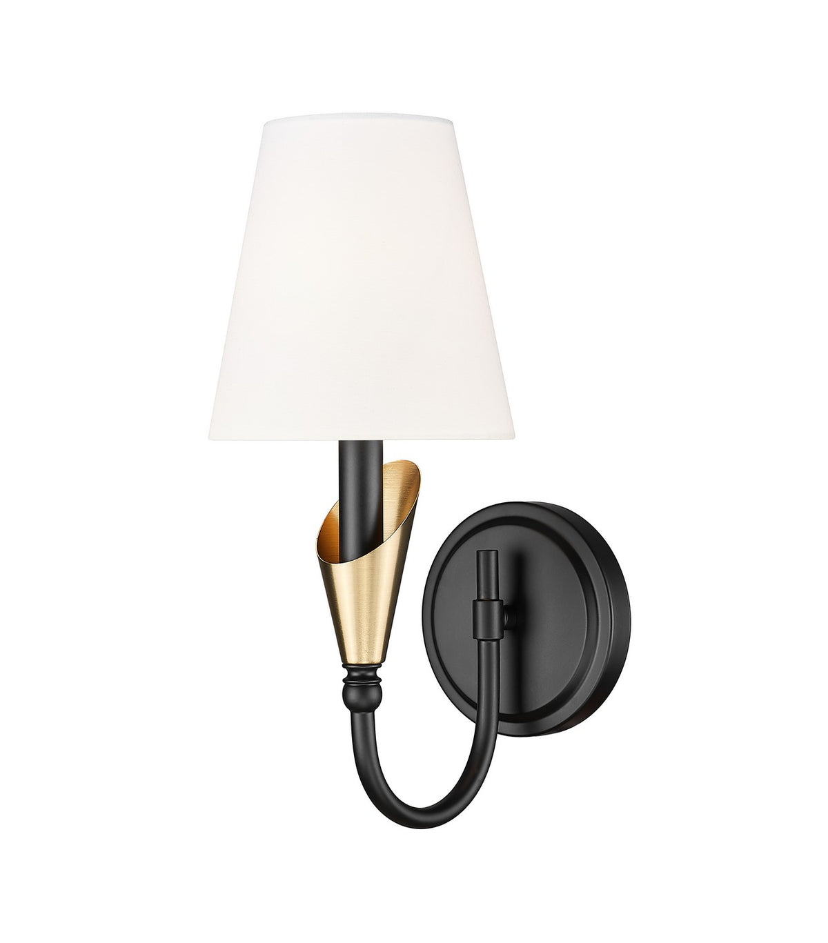 Z-Lite - 4014-1S-MB-MGLD - One Light Wall Sconce - Claudelle - Matte Black + Modern Gold