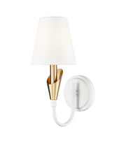 Z-Lite - 4014-1S-TW-MGLD - One Light Wall Sconce - Claudelle - Tundra White + Modern Gold